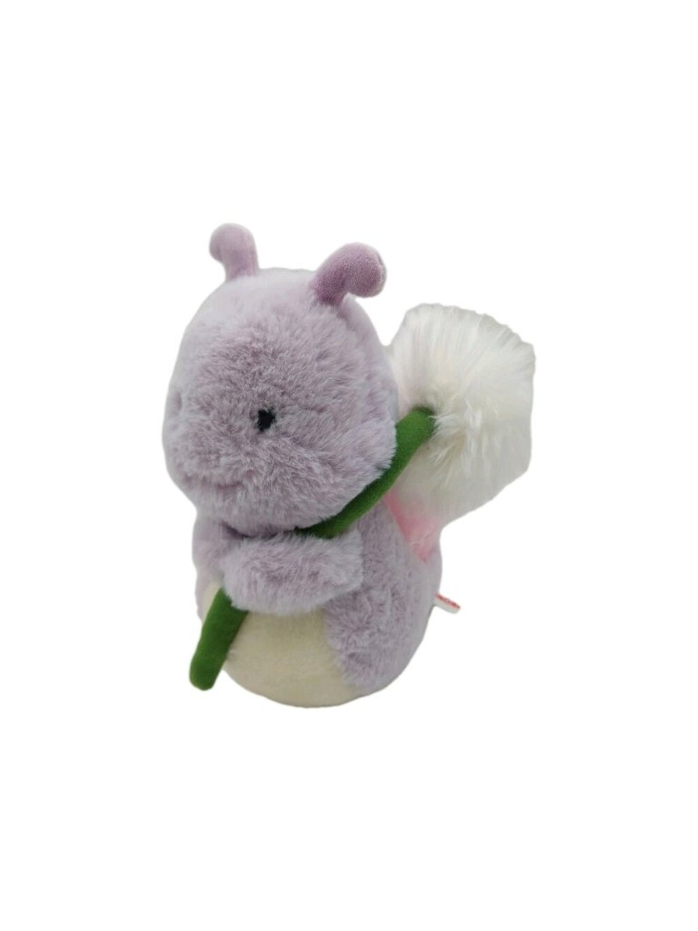Aurora Plush Snail Holding Dandelion Purple And Pink 7"